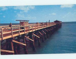 Pre-1980 FISHING ON PIER Palm Beach Florida FL hn5626