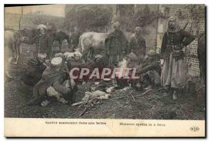 Postcard Old Army Spahis Moroccans on a farm