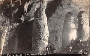 D42/ Carlsbad Caverns Cave New Mexico NM Twin Domes RPPC Postcard 1925 People