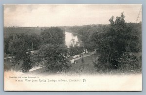 LANCASTER PA view from ROCKY SPRINGS RAILWAY ANTIQUE POSTCARD railroad