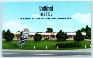 ROWLAND NC North Carolina ~ Roadside SOUTHLAND MOTEL c1950s Postcard