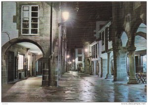 Night View of Rua del Villar, SANTIAGO DE COMPOSTELA, Galicia, Spain, 50-70's