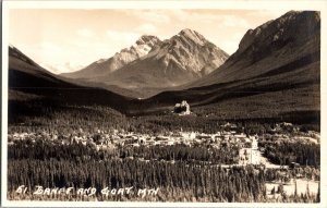 RPPC View of Banff and Goat Mountain, Canada Vintage Postcard N51