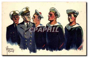 Postcard Old Humor illustrator Louis Fernan Marine MarinePermissionnaires has...