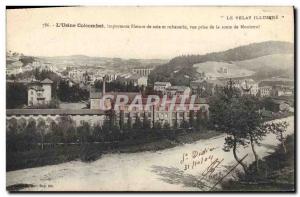 Old Postcard L & # 39usine Colcombet Spinning silk and woven fabrics shooting...