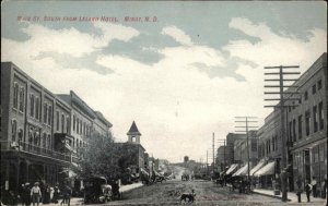 Minot ND North Dakota RR Main St. c1910 Postcard