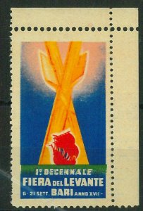 97865A - Vintage LETTERLOCK Stamp Poster - BARI: Fiera del Levante XVII 1938-