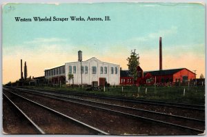 Western Wheeled Scraper Works Aurora Illinois IL Railway & Grounds Postcard