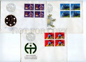 417369 Switzerland 1969 year FDCs block four stamps FDC Soccer dachshund Alps