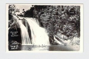 RPPC REAL PHOTO POSTCARD OKLAHOMA DAVIS TURNER FALLS 72 FT PEOPLE PLAY IN WATER 