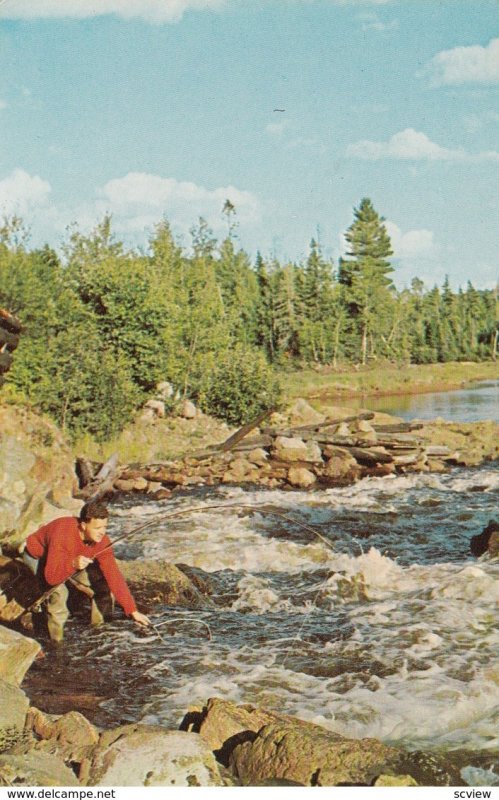 MONT-LAURIER , Quebec , Canada , 1969 ; Man Fishing