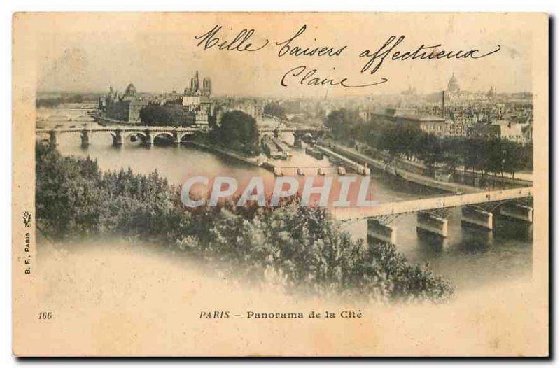 CARTE Postale Old Paris Panorama of the City