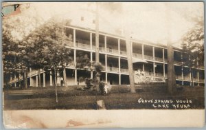 LAKE KEUKA NY GROVE SPRING HOUSE ANTIQUE REAL PHOTO POSTCARD RPPC