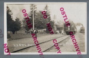 Quincy MICHIGAN RPPC 1910 DEPOT Train Station LS & MS RR RAILROAD nr Coldwater