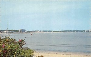 KENNEBUNK, ME Maine  KENNEBUNK BEACH & Water View~Sailboat  Chrome Postcard
