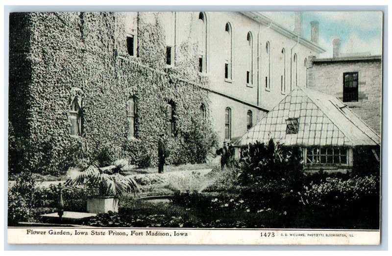 c1905's Flower Garden Iowa State Prison Fort Madison Iowa IA Unposted Postcard