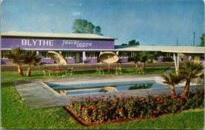 Postcard Swimming Pool at Blythe Travelodge Route US 60-70 in Blythe, California