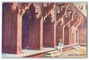 c1910 Jahangiri Mahal Agra Fort Rakabganj Agra India Oilette Tuck Art Postcard