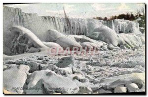 Old Postcard Niagara Falls Winter Scene Greeting from Niagara Falls