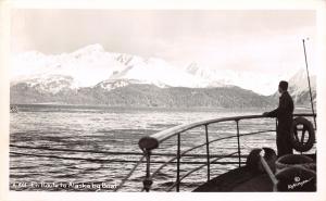 ALASKA  EN ROUTE BY BOAT REAL PHOTO POSTCARD c1940s