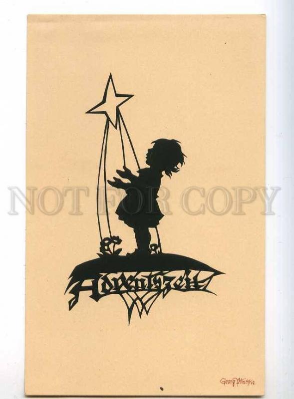 240296 SILHOUETTE Elf w/ STAR by Georg PLISCHKE Vintage PC