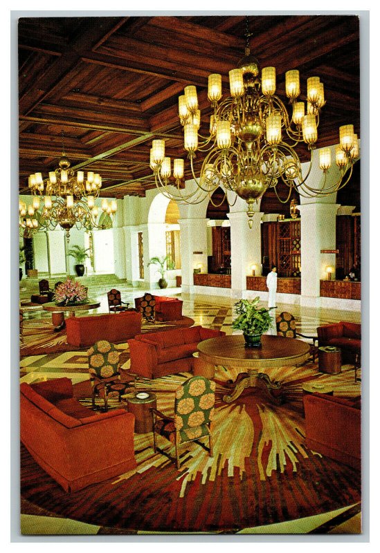 Postcard The Manila Hotel Manila Philippines Continental View Card Main Lobby 