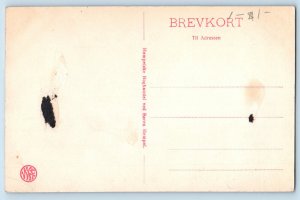 Aarhus Midtjylland Denmark Postcard Badstuegade Building and Road Scene c1930's