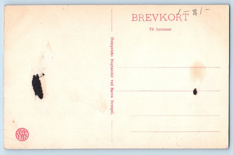 Aarhus Midtjylland Denmark Postcard Badstuegade Building and Road Scene c1930's