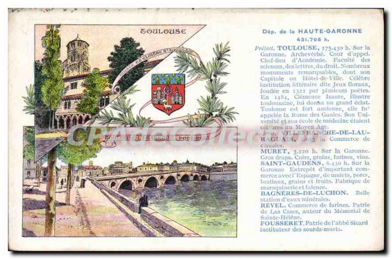 Postcard Old Toulouse on the Garonne Archeveche Court of Appeals Chief Place ...