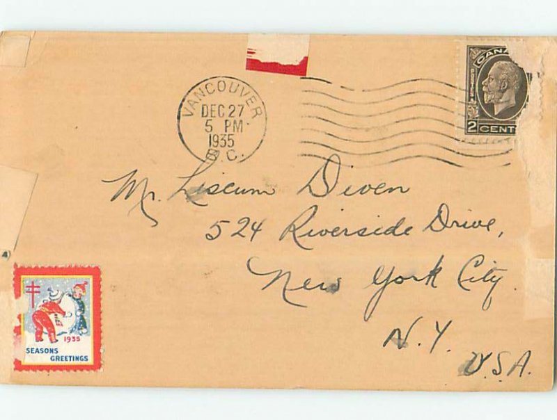 1930s QSL RADIO CARD Vancouver British Columbia BC AH3229
