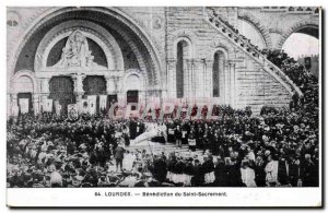 Old Postcard Lourdes Benediction of the Blessed Sacrament