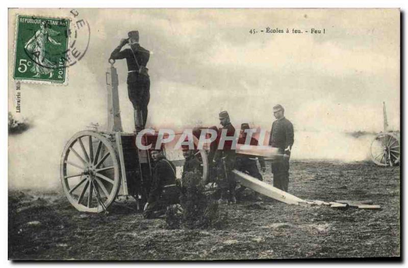 Postcard Old Army Schools has Bonfire