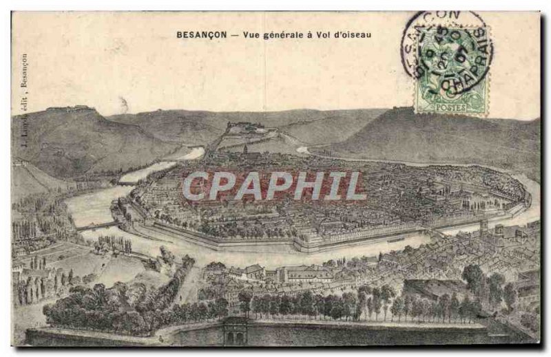 Old Postcard Besancon Vue Generale has Flight D & # 39Oiseau