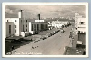 ANCHORAGE AK 4th AVENUE MAIN STREET VINTAGE REAL PHOTO POSTCARD RPPC