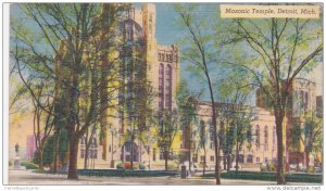 Street View, Gothic Style Masonic Temple, Detroit, Michigan 30-40s