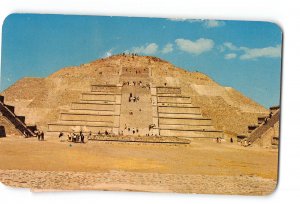 San Juan Teotihuacan Mexico Vintage Postcard The Plaza and Pyramid to the Moon