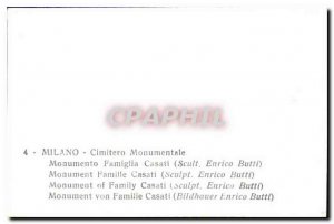 Postcard Modern Family Casati Milan Cimitero Monumentale