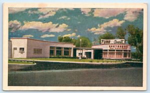 SAN LUIS POTOSI, Mexico ~ Roadside TUNA COURTS Motel Restaurant c1950s Postcard