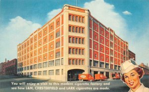 CHESTERFIELD & LARK CIGARETTES RICHMOND VIRGINIA ADVERTISING POSTCARD (1960s)