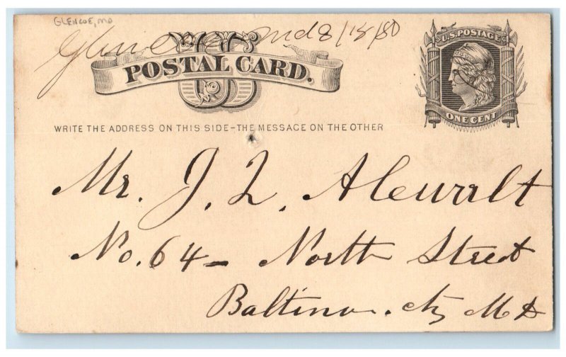 1880 Mr. Alewalt Send Rock Salt DJ Stuart Glencoe Baltimore MD Postal Card