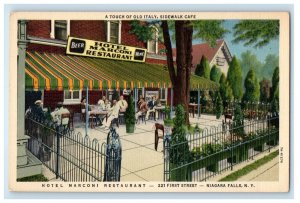 c1930's Hotel Marconi And Restaurant Niagara Falls New York NY Antique Postcard