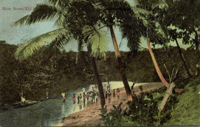 fiji islands, River Scene (1910s) Art Series