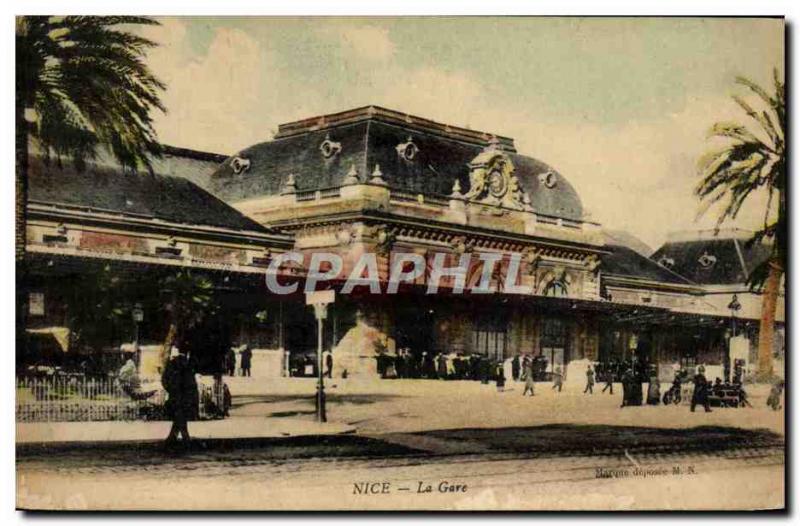 Old Postcard Nice La Gare