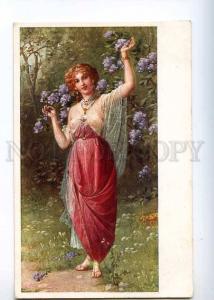 226583 Nude NYMPH in Garden by ZATZKA Vintage color PC