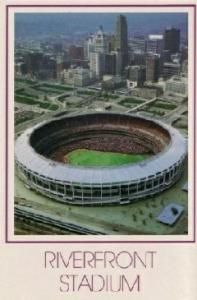 Cincinnati Riverfront Stadium Aerial View Postcard #1