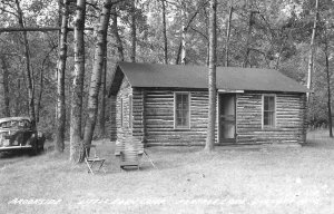 Brookside Cabin Little Eden Camp Portage Lake Onekama Michigan RPPC postcard