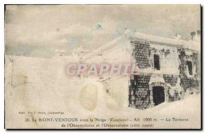 Old Postcard Mont Ventoux in the snow (Vaucluse) alt 1908 m Terrace of Observ...