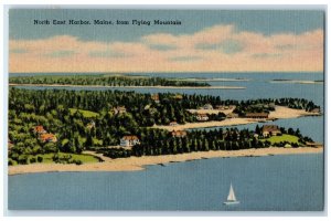 c1930's View From Flying Mountain North East Harbor Maine ME Vintage Postcard