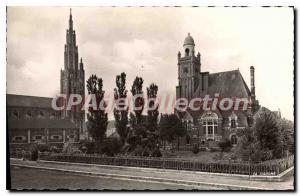 Old Postcard Moreuil Le Jardin De I'Hotel Town And I'Eglise