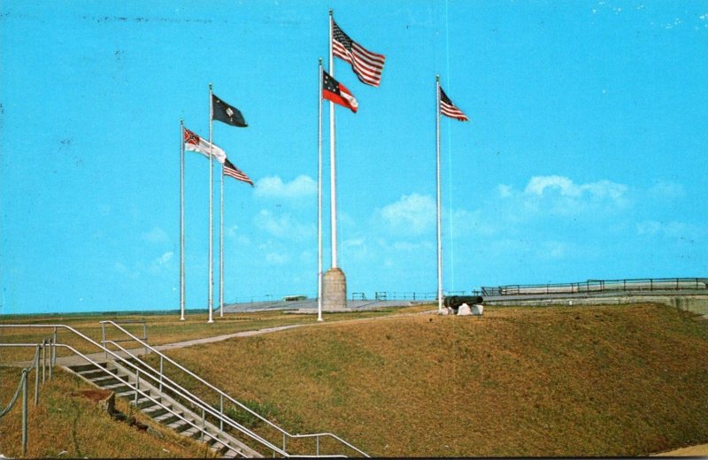 South Carolina Charleston Fort Sumter National Monument Five Different Flags